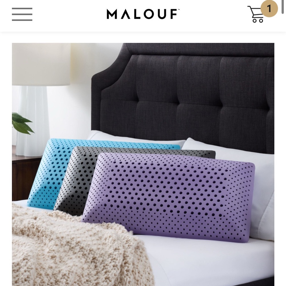 TWO NEW Malouf Queen Size Memory Foam Pillows